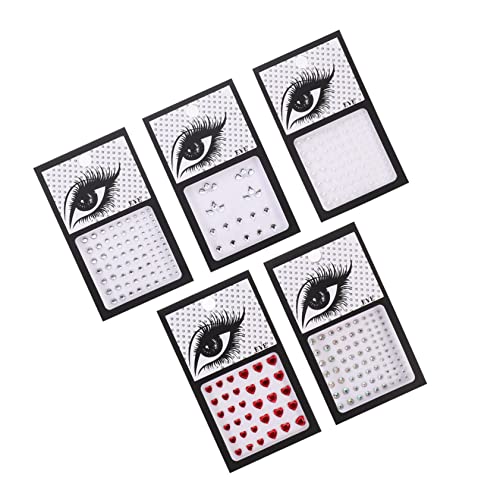 LOLIPPYY 5blätter Strass Augen Aufkleber Wiederverwendbare Festival Gesichtsjuwelen Für Partys Körperkunst Und Dekoration Sicher Und Einfach Anzubringen von LOLIPPYY