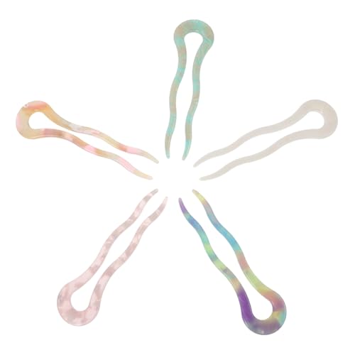 LOLIPPYY 5stücke U-förmige Haarstäbe Aus Acetat Lange Haarnadeln Für Dutts Französische Haarspangen Für Mädchen Haarschmuck Für Hochsteckfrisuren von LOLIPPYY