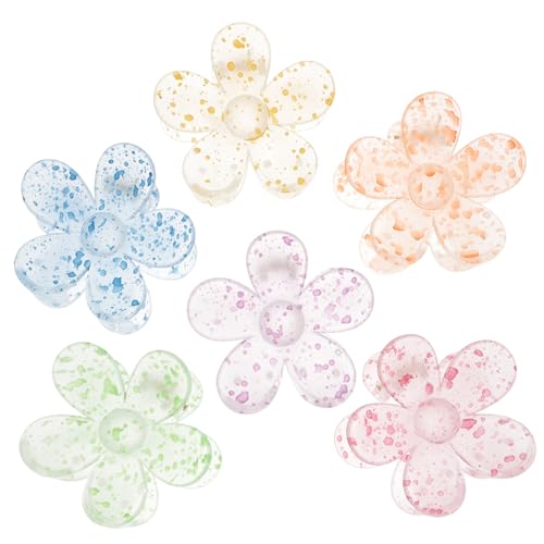 LOLIPPYY 6 Stück Blumen Haarklammern für Frauen Rutschfeste Haarspangen mit Sicherem Geeignet für Haartypen Wie Dünn Lockig Styling Zubehör für Damen und Mädchen von LOLIPPYY