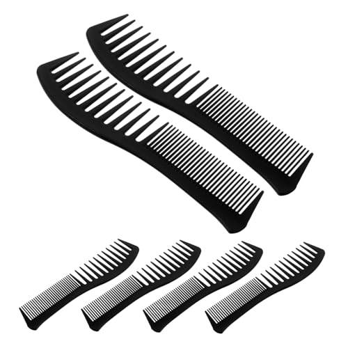 LOLIPPYY 6 Stück Doppelseitige Haarkämme mit Breiten und Feinen Zähnen Hitzebeständig Fischförmiger Griff für Komfortable Anwendung für Lockiges Nasses und Langes Haar bei Damen und Herren von LOLIPPYY