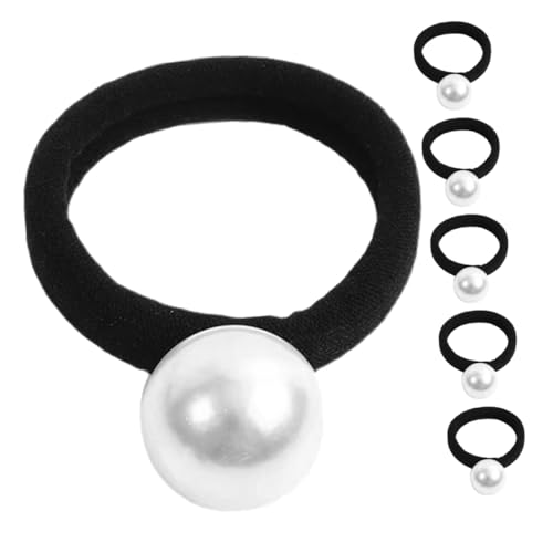 LOLIPPYY 6 Stück Elastische Haargummis mit Großer Perle Komfortable Haarbänder für Frauen und Mädchen Vielseitig Einsetzbar für Zöpfe und Pferdeschwanz Minimalistisches Design Passend zu von LOLIPPYY