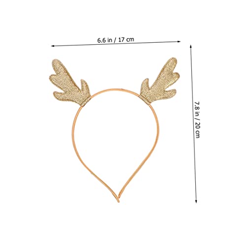 LOLIPPYY 6 Stück Goldene Weihnachts Haarreifen mit Rentiergeweih Leichtes Formstabiles Accessoire für Erwachsene Festliches Kopfband für und Fototermine von LOLIPPYY