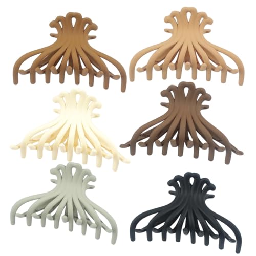 LOLIPPYY 6 Stück Große Haarklammer für Dickes Haar Damen Claw Clips Rutschfest Stabil Minimalistisches Design zum Haarefixieren Beim Baden und Styling Vielseitig Einsetzbar von LOLIPPYY