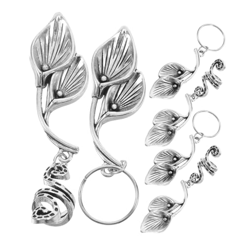 LOLIPPYY 6 Stück Haaranhänger Für Frauen Schmutziger Zopfschmuck Piraten-haarschmuck Übertriebener Styling-schmuck Dreadlock -zubehör Pferdeschwanz-zopfklammern Haarspange Legierung Silver von LOLIPPYY