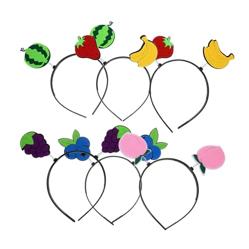 LOLIPPYY 6 Stück Obst Haarbänder Sommerurlaub Accessoires Weiche Bequeme Stirnbänder mit Verspieltem Wassermelonen Design für Mädchen Altersgruppen von LOLIPPYY