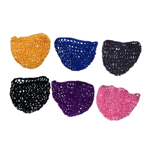 LOLIPPYY 6 Stück Teiliges Gehäkeltes Haarnetz für Damen Atmungsaktives Leichtes Mesh Schlafnetz Praktisches Farbiges Netzhaarnetz für Schonenden Haarschutz und Bequemen Zufällige Farbe von LOLIPPYY