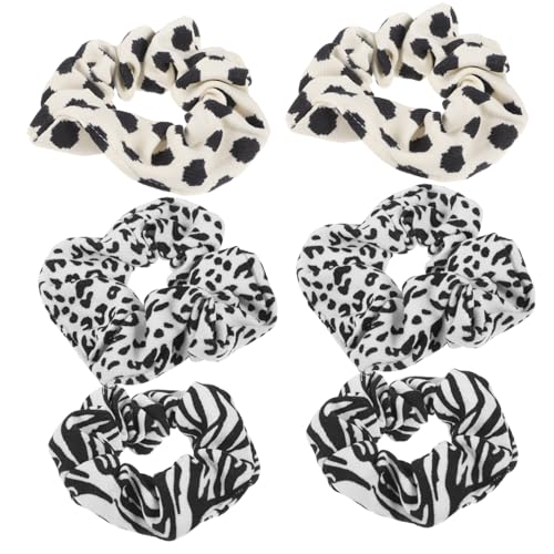 LOLIPPYY 6 Stück Teiliges Kopfband aus Flauschigem Material Schonend für Haare Modische Haargummis mit Leoparden Kuh Zebramuster Elastisch Bequem für Damen und Mädchen Vielseitig für von LOLIPPYY