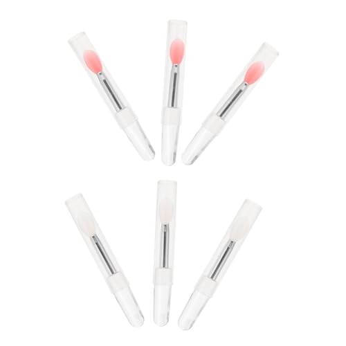 LOLIPPYY 6 Stück Teiliges Make Up Silikon Lippenpinsel mit Transparenter Roter Spitze Weiche Hautfreundliche Applikatoren für Lippen und Lidschatten Praktische Kosmetikwerkzeuge für Frauen von LOLIPPYY