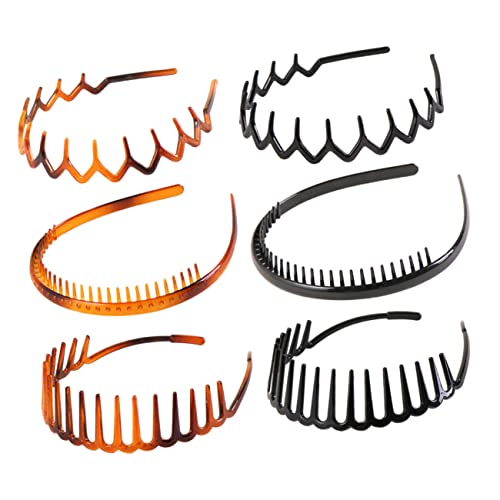 LOLIPPYY 6 Stück Teiliges Set Elastischer Haarreifen mit Zahnmuster Unsichtbare Haarklammern für Damen und Herren zum Waschen Gesichts für Täglichen Gebrauch von LOLIPPYY