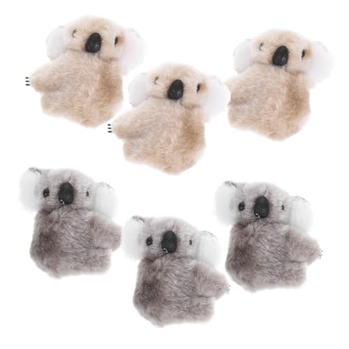 LOLIPPYY 6 Stück Teiliges Set Plüsch Haarspangen mit Niedlichen Koala Motiven Weiche Cartoon Haarclips und Khaki Leichter Haarschmuck für Mädchen Geeignet für Alltag Geburtstag und Cosplay von LOLIPPYY