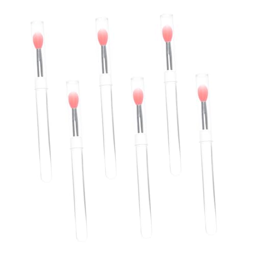 LOLIPPYY 6 Stück Teiliges Silikon Lippenpinsel mit Deckel Weiche Umweltfreundliche Applikatoren für Lippenstift Lip Mask und Lidschatten Praktische Reisefreundliche Kosmetikpinsel für von LOLIPPYY