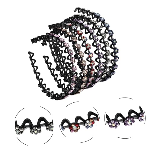 LOLIPPYY 6 Stück Teiliges Strass haarband Rutschfestes Vintage Haarreif design Leichtes Damen Haarschmuck für Party Hochzeit Konzert und Alltag Bequem und Vielseitig von LOLIPPYY