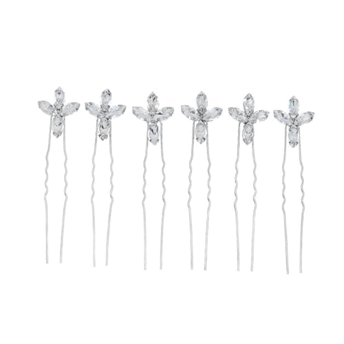 LOLIPPYY 6 Stück Teiliges U förmiges Haarschmuck Hochzeit mit Funkelnden Strass Elementen Leichter Eleganter Haarspangen Damen Vielseitig Einsetzbar für Braut und Alltag Fein Verarbeitet von LOLIPPYY