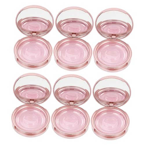 LOLIPPYY 6 Stück Teiliges Wimpern organizer mit Spiegel Runde Roségoldene Aufbewahrungsboxen für Falsche Wimpern Einzeln Verpackt mit Papierkarte und Sockel Praktischer Kosmetik organizer von LOLIPPYY