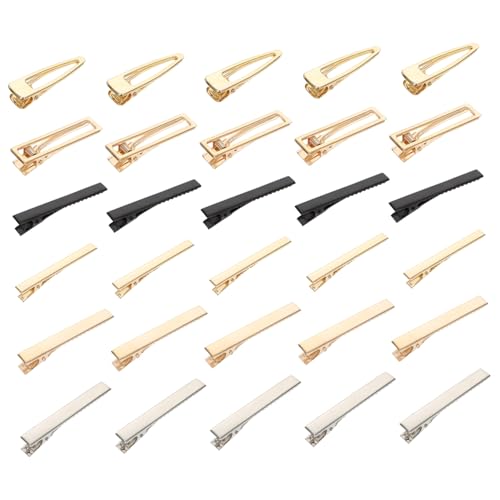 LOLIPPYY 60 Stück Teiliges DIY Metall Haarklammern Haarnadeln Haarklemmen für Mädchen Haarschmuck zum Haarfixieren und Basteln in Silber Schwarz Gold Glatte Runde Clips für Alltag und von LOLIPPYY