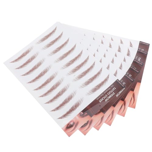 LOLIPPYY 6blätter Augenbrauen Sticker Wasserfeste Selbstklebende Augenbrauen Tattoos Für Formung Und Pflege Braun Für Tägliche Anwendung Und Besondere Anlässe von LOLIPPYY