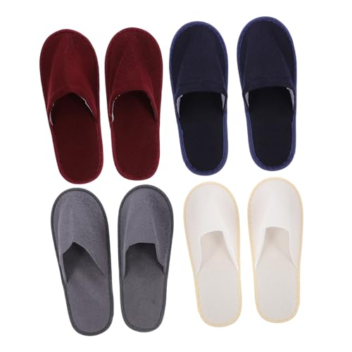 LOLIPPYY 8 Paare Rutschfeste Atmungsaktive Faltbare Hausschuhe aus Hochwertigem Baumwollstoff Weiche Gäste hotel slipper für Damen und Herren Praktische Reise Zufällige Farbe von LOLIPPYY