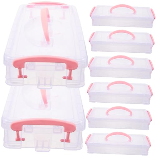 LOLIPPYY 8 Packungen Stapelbare Stiftebox aus Robustem Kunststoff Großer Fassungsvermögen Federmäppchen mit Sicherem Verschluss Transparenter Organizer für Bürobedarf und Schreibwaren von LOLIPPYY