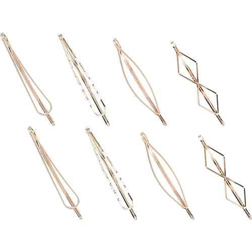 LOLIPPYY 8 Stück Geometrische Haarklammern Goldene Haarspangen für Damen Rutschfeste Haaraccessoires für Partys Hochzeiten und Verschiedene Frisuren von LOLIPPYY