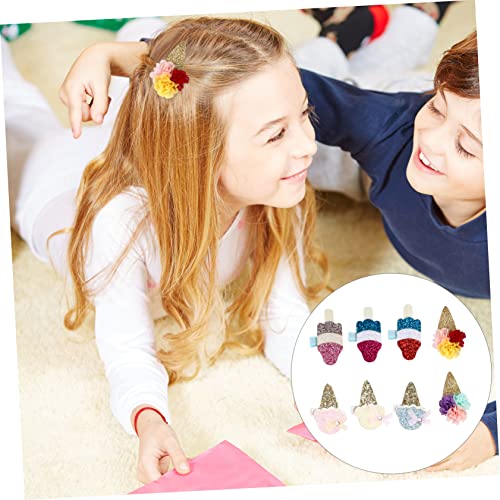 LOLIPPYY 8 Stück Teiliges Eiscreme Haarklammern für Mädchen Glitzernde Pailletten Haarnadeln Bunte Haarspangen Niedlicher Haarschmuck für Party Hochzeit und von LOLIPPYY