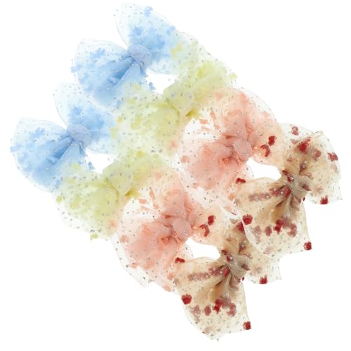 LOLIPPYY 8 Stück Teiliges Haarschleifen Mädchen Bunte Netzgarn haarspangen mit Glitzernden Schleifen Halbdurchsichtige Haarklammern für Kurze und Dicke Haare Vielseitig Einsetzbar für von LOLIPPYY