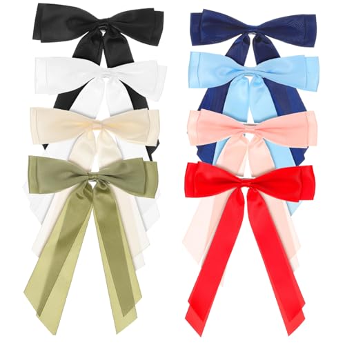 LOLIPPYY 8 Stück Teiliges Haarschleifen aus Polyester mit Alligatorclip Modische Schleifen Haarspangen für Damen und Mädchen Fester Griff Vielseitig für Alltag und Besondere Anlässe von LOLIPPYY