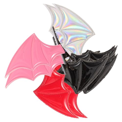 LOLIPPYY 8 Stück Teiliges Halloween Haarklammern Bat Wing Haarnadeln aus Stoff und Metall Langlebig und Bequem Vielseitig für Cosplay Kostümfest Party Passend für Frauen und Mädchen von LOLIPPYY