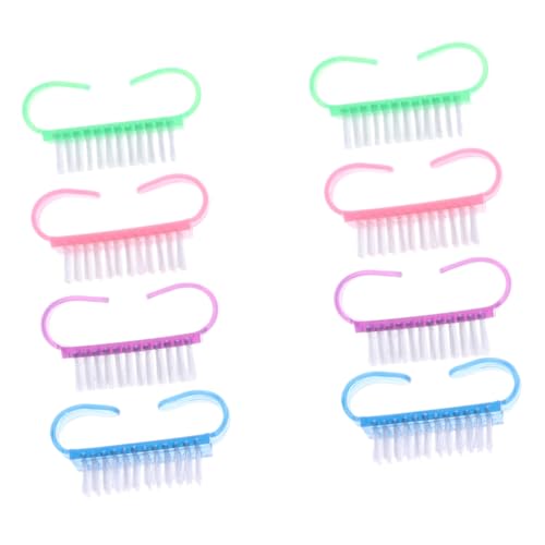 LOLIPPYY 8 Stück Teiliges Nagelreinigungsset Cleat Form Staubpinsel Kunststoffgriff für Maniküre und Pediküre Damen Mädchen von LOLIPPYY