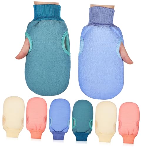 LOLIPPYY 8 Stück Teiliges Peeling Handschuh aus Wiederverwendbaren Hautfreundlichen Materialien Effektive Tiefenreinigende Duschhandschuhe mit Massagefunktion für Frauen und Männer zur von LOLIPPYY