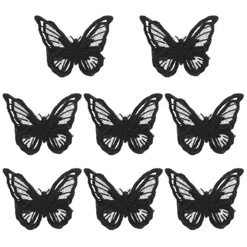 LOLIPPYY 8 Stück Teiliges Spitzen schmetterling haarspangen Damen und Mädchen Eleganter Haarschmuck für Festtage Partys und Hochzeiten Zierliche Schwarze Haarklammern zur Haarverschönerung von LOLIPPYY