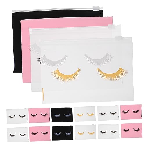 LOLIPPYY 80 Stück Teiliges Eva Kosmetik mit Zipper Praktische Reise Toilettentaschen in Schwarz Gold und Weiß Vielseitige Make Up und Aufbewahrungsbeutel für Damen Robust und Kompakt von LOLIPPYY