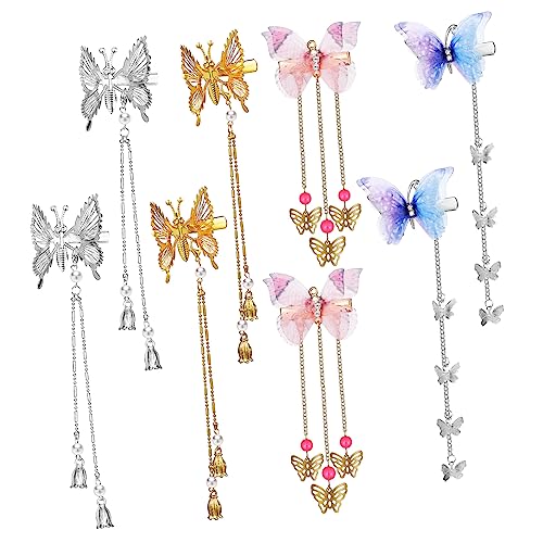 LOLIPPYY 8stücke Schmetterlings-haarnadeln Aus Metall Galvanisiert Mit Beweglicher Schmetterlings-quaste Haarschmuck Für Damen Für Hochzeiten Partys Und Andere Anlässe von LOLIPPYY