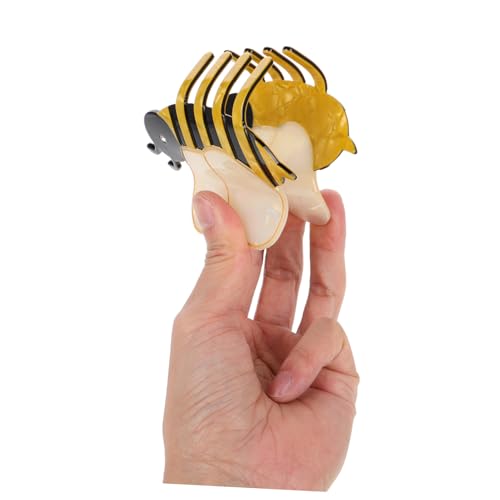 LOLIPPYY Acetat Haarspange Kleine Bienen Haarklammer Mittelgroß Sicherer Modischer Haarschmuck Für Dickes Haar Damen Accessoire Gelb Cartoon Design von LOLIPPYY