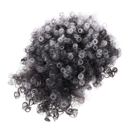 LOLIPPYY Afro Lockige Pferdeschwanz Perücke mit Synthetisches Haarteil für Frauen Voluminöser Dutt Natürlich Wirkende Curl Wigs für Party Cosplay und Alltag Graue Farbe von LOLIPPYY