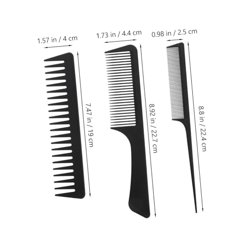 LOLIPPYY Antistatisches Teiliges Kamm aus Langlebigem Material Mit Spitzkamm Großem Apfelkamm und Breitzinkigem Schwarzem Kamm für Damen und Salongebrauch von LOLIPPYY