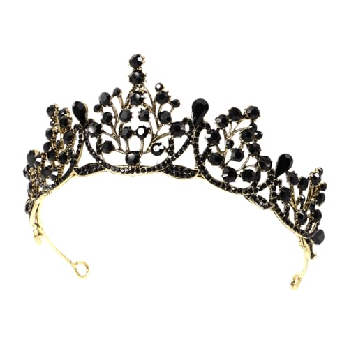 LOLIPPYY Barocke Brautkrone aus Langlebiger Vintage Tiara Kopfschmuck für Hochzeit und Party Schwarze Prinzessinnen Krone für Braut und Brautjungfern von LOLIPPYY