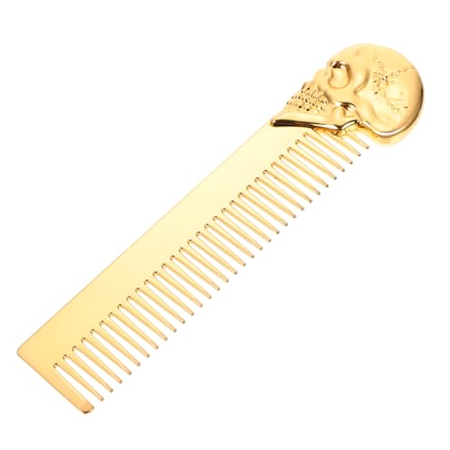 LOLIPPYY Bartkamm aus Langlebiger Zinklegierung Retro Schädel Design Leicht und Kompakt für Herren Bart und Haarstyling für Reise und Alltag von LOLIPPYY