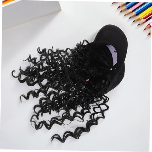 LOLIPPYY Baseball Cap Wig mit Natürlichen Afro Locken Integrierte Mütze mit Angesetztem Haar Curl Hairstyling Kappe für Frauen Praktische Alltags und Reisehaube von LOLIPPYY