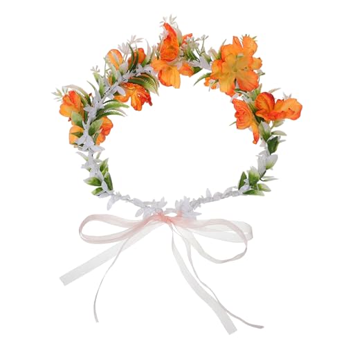 LOLIPPYY Blumenhaarband Damen Verstellbar Braut Haarschmuck mit Künstlichen Blumen Elegantes Stirnband Kopfschmuck für Hochzeit Party Festival Fotografie Geeignet für Braut und Mädchen von LOLIPPYY