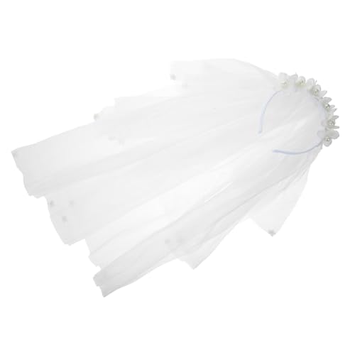 LOLIPPYY Blumiger Haarreif mit Perlen und Zartem Schleier Leichter Party Haarschmuck für Mädchen Bequemer Sitz für Geburtstage Karneval und Festliche Anlässe von LOLIPPYY