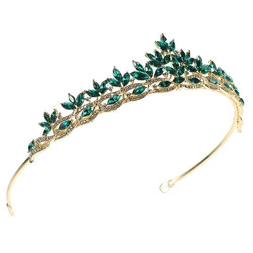 LOLIPPYY Braut Haarreif mit Grünen Kristallen und Funkelnden Strasssteinen Leichter Brautschmuck für Frauen und Mädchen für Hochzeiten Feste und Besondere Anlässe von LOLIPPYY