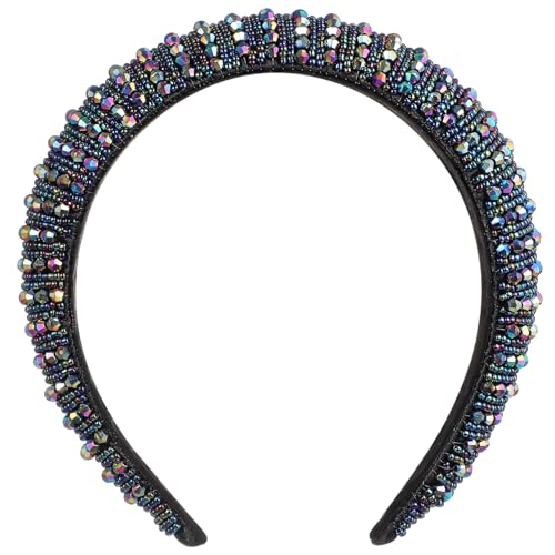 LOLIPPYY Breiter Komfort Haarreif mit Blauen Kristallperlen Glänzendes Strass Haarschmuckstück für Damen Vintage Accessoire Modisches Stirnband für Festliche Anlässe LOLIPPYY Breiter Komfort Haarreif mit Blauen Kristallperlen Glänzendes Strass Haarschmuckstück für Damen Vintage Accessoire Modisches Stirnband für Festliche Anlässe von LOLIPPYY