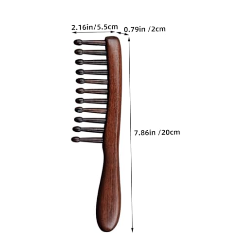 LOLIPPYY Breiter Zahn Holzkamm aus Sandelholz Sanfte Rundzähne für Lockiges Haar Schonende Kopfhautmassage Langlebiger Haarentwirrer für Frauen Glättet Haarbruch Vielseitig Einsetzbar von LOLIPPYY