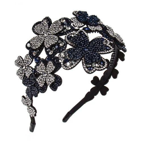 LOLIPPYY Breites Rutschfestes Flapper Haarband mit Funkelnden Strasssteinen Vintage Stil für Damen und Mädchen Eleganter Haarschmuck für Party Hochzeit und Tägliche Looks von LOLIPPYY