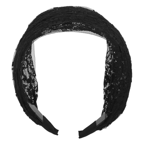 LOLIPPYY Breites Schwarzes Spitzen Stirnband Damen Elegant Komfortabel Vielseitig Leicht für Alltag Party Familie Konzert Modisch Süß Haarschmuck Verstellbar Passt Meisten Kopfgrößen von LOLIPPYY