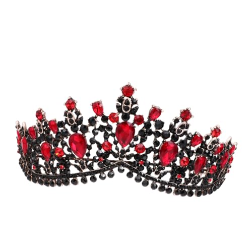 LOLIPPYY Bridal Tiara mit Strasskristallen Schwarz Rhodium Beschichtet Königliche Kopfbedeckung für Hochzeit Geburtstag Party Leichtes Langlebiges Design Passend für Frisuren und Festliche von LOLIPPYY