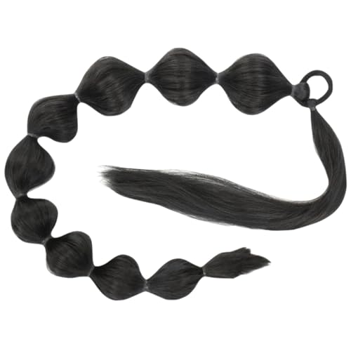 LOLIPPYY Bubble Ponytail Haarverlängerung mit Haargummi Synthetische Geflochtene Haar Extension für Damen Natürlich Wirkender für Partys Cosplay Festival und Alltag von LOLIPPYY