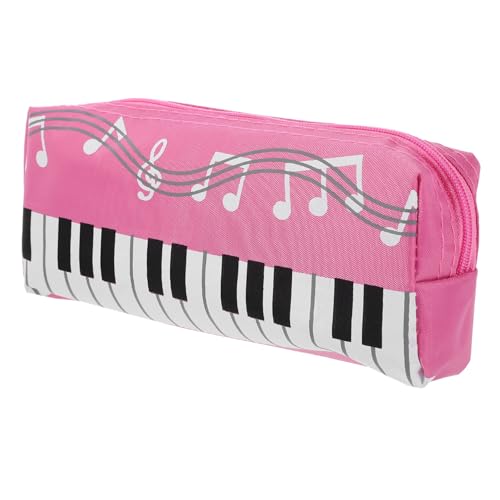 LOLIPPYY Canvas Federmäppchen mit Klaviertastatur-Motiv Robuste Stiftemappe für Mädchen Einlagige Schultasche in Tiefem Langlebig und Leicht zu Reinigen Praktischer Organizer für Stifte und von LOLIPPYY