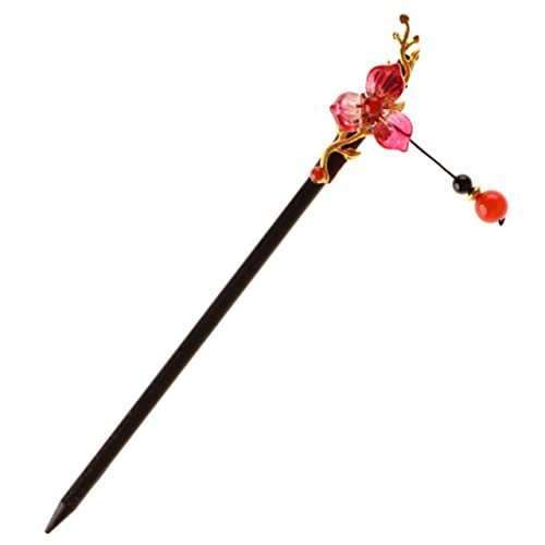 LOLIPPYY Holz Haarstab Mit Hängendem Schmuck Für Damen Japanische Haarnadel Für Lange Haare Haarknotenstab Vintage Blumen Haaraccessoires Für Alltag Und Hochzeit von LOLIPPYY