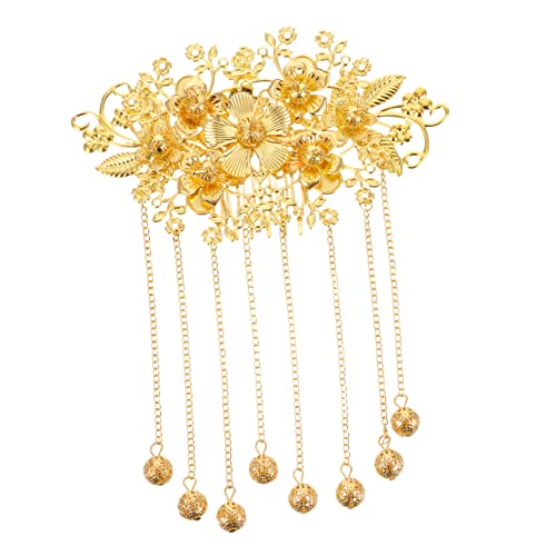 LOLIPPYY Chinesischer Vintage Haarkamm mit Langem Quasten Design Eleganter Brautschmuck mit Blumenmotiv Stilvoller Haarschmuck für Hochzeit Party und Festliche Anlässe von LOLIPPYY